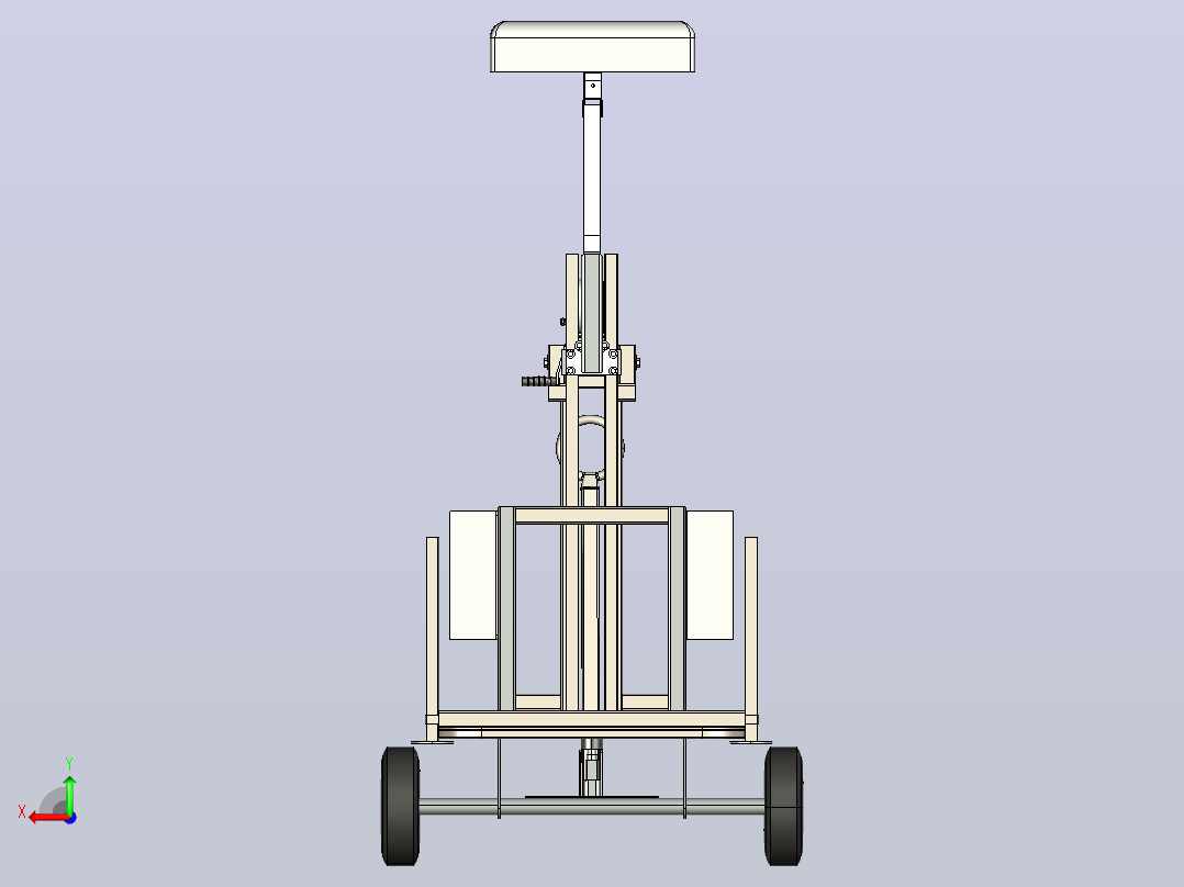 启动迷你天线塔-轮式手推车底座- 7'-12 '轻型桅杆式天线和放大器防爆后视图