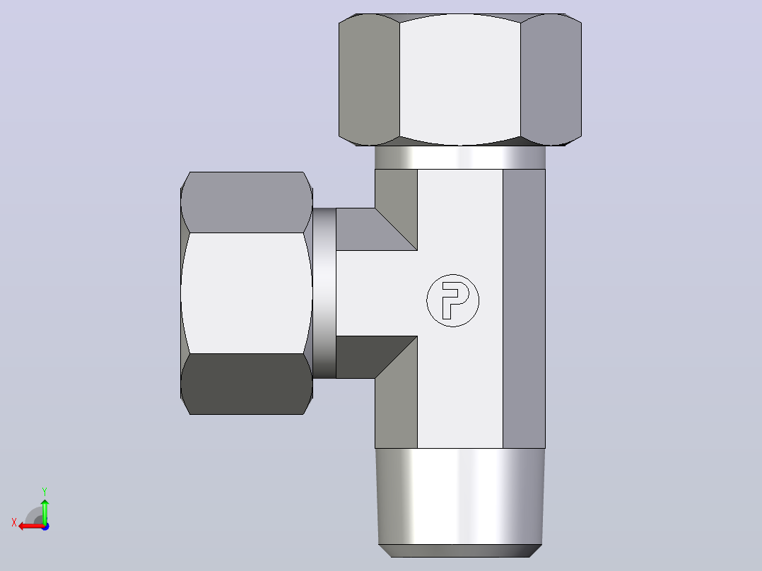 L外螺纹螺柱弯头LE15LRCF后视图
