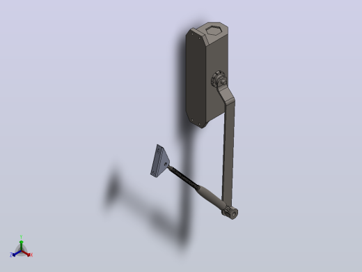 高架液压闭门器的详细3D模型正等轴测缩略图