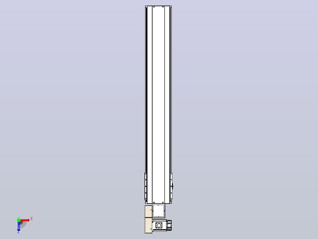 皮带直线轴半封闭可选导轨TPA-HNB-220D-176-L1250-ML-C-P1K-N3俯视图