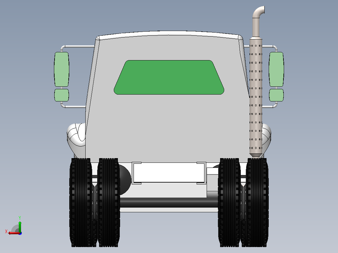 International MV™ 系列底盘驾驶室（3D 模型_CAD）后视图