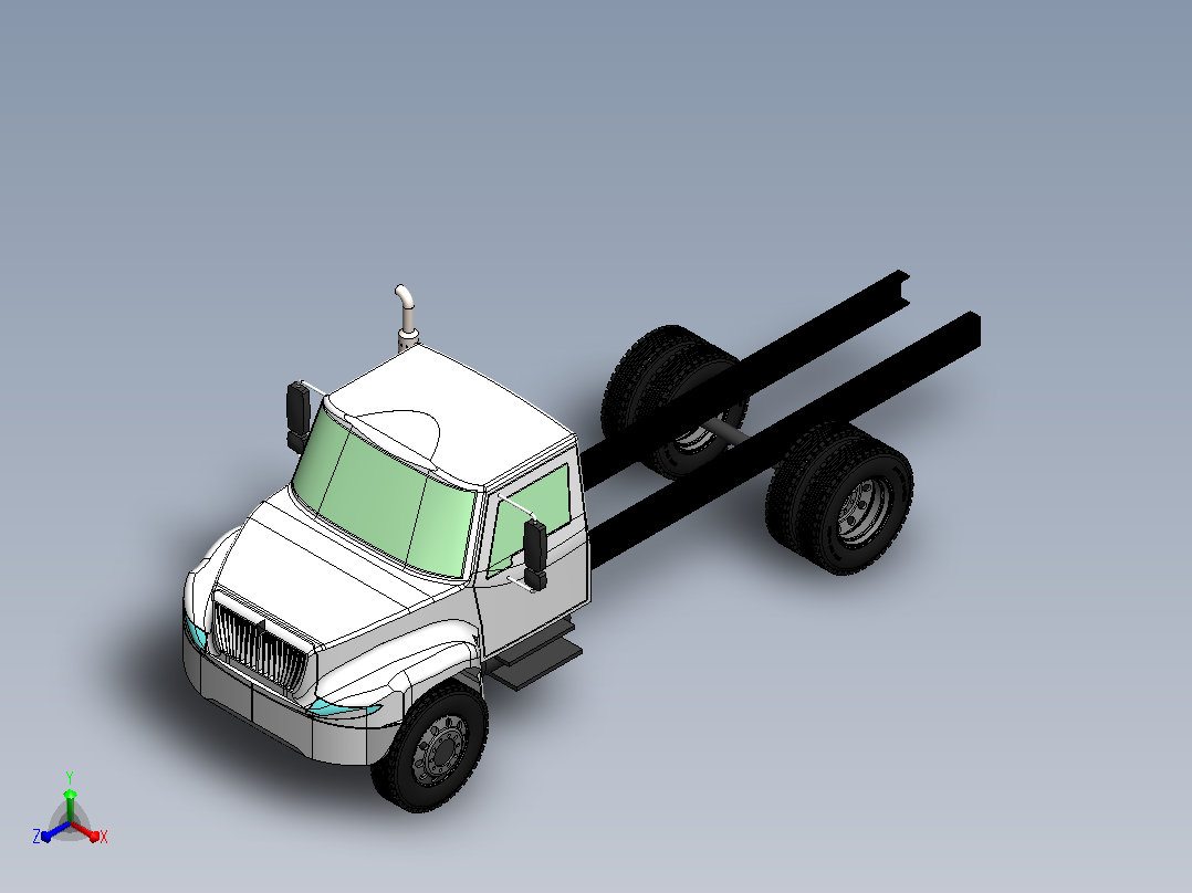 International MV™ 系列底盘驾驶室（3D 模型_CAD）正等轴测图