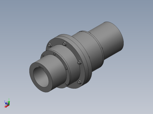GCLD型鼓形齿式联轴器_GCLD1联轴器  50×112／J1  50×84正等轴测缩略图