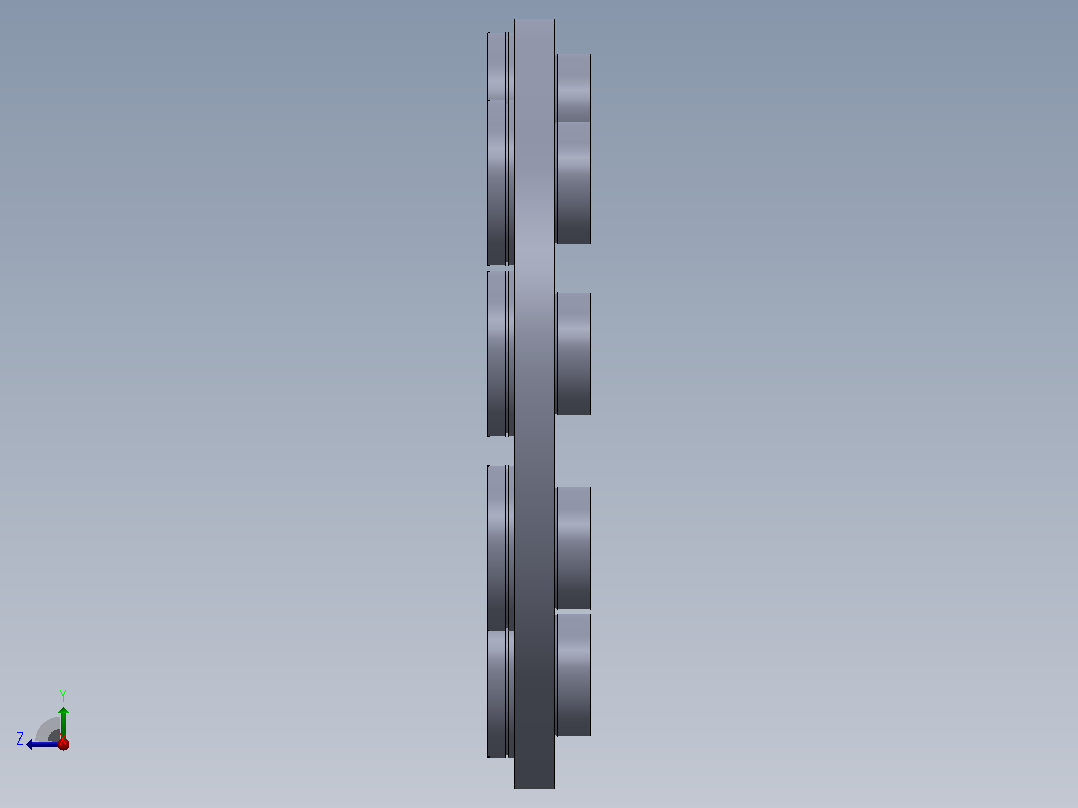 液压泵的板式和圆柱形活塞盖右视图