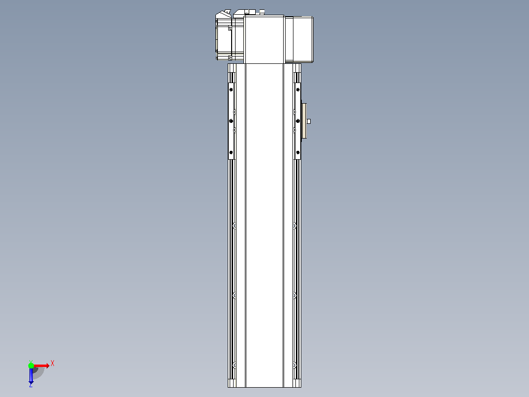 皮带直线轴半封闭可选导轨TPA-HNB-105D-90-L250-LP-C-P20-N3俯视图