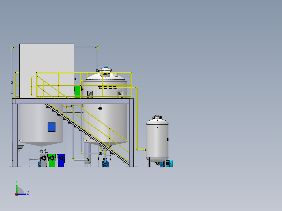 奶油生产厂左视图