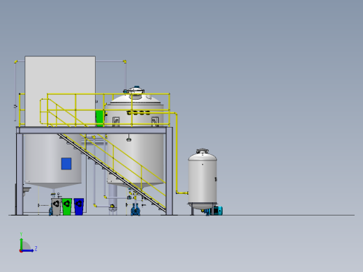 奶油生产厂左视缩略图