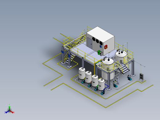 奶油生产厂正等轴测缩略图