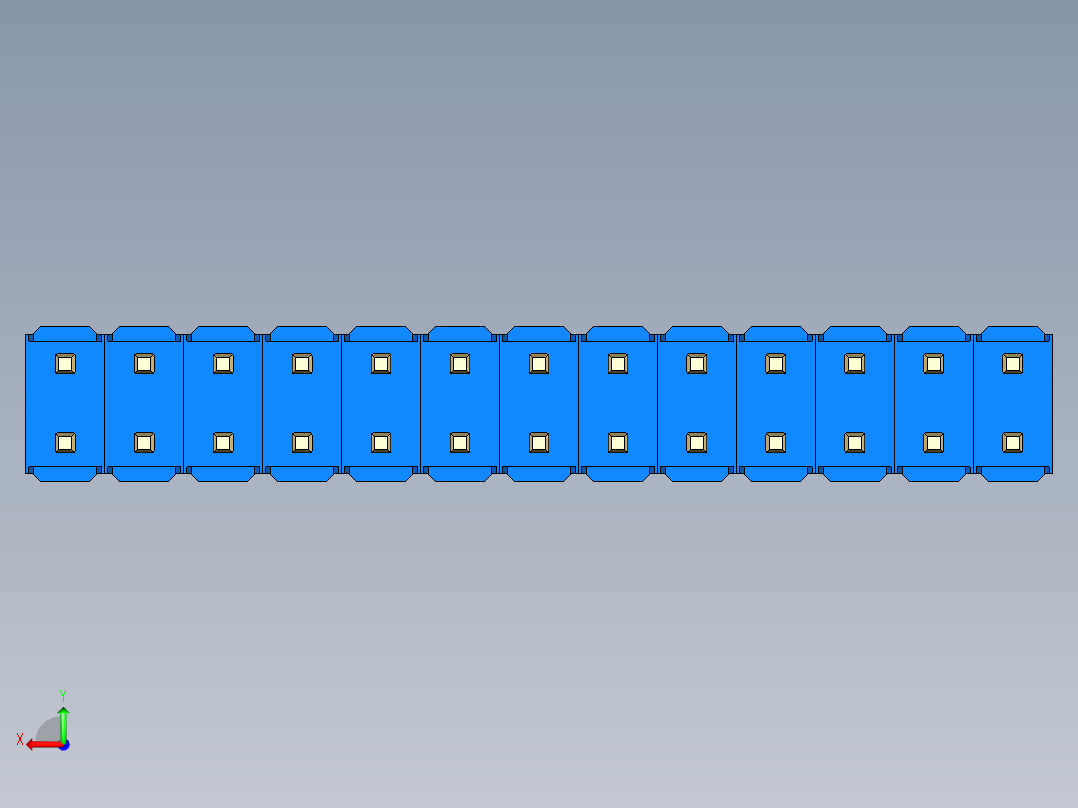彩色公头100mil（2.54mm）系列-DS1021_blue_2x13p_100mil_Type19_rev1.0后视图