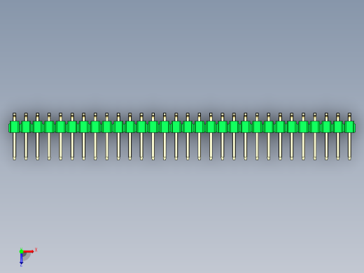 彩色公排针 100mil 2.54mm 系列-DS1022_green_60p_100mil_TypeSMT_rev1.0俯视缩略图