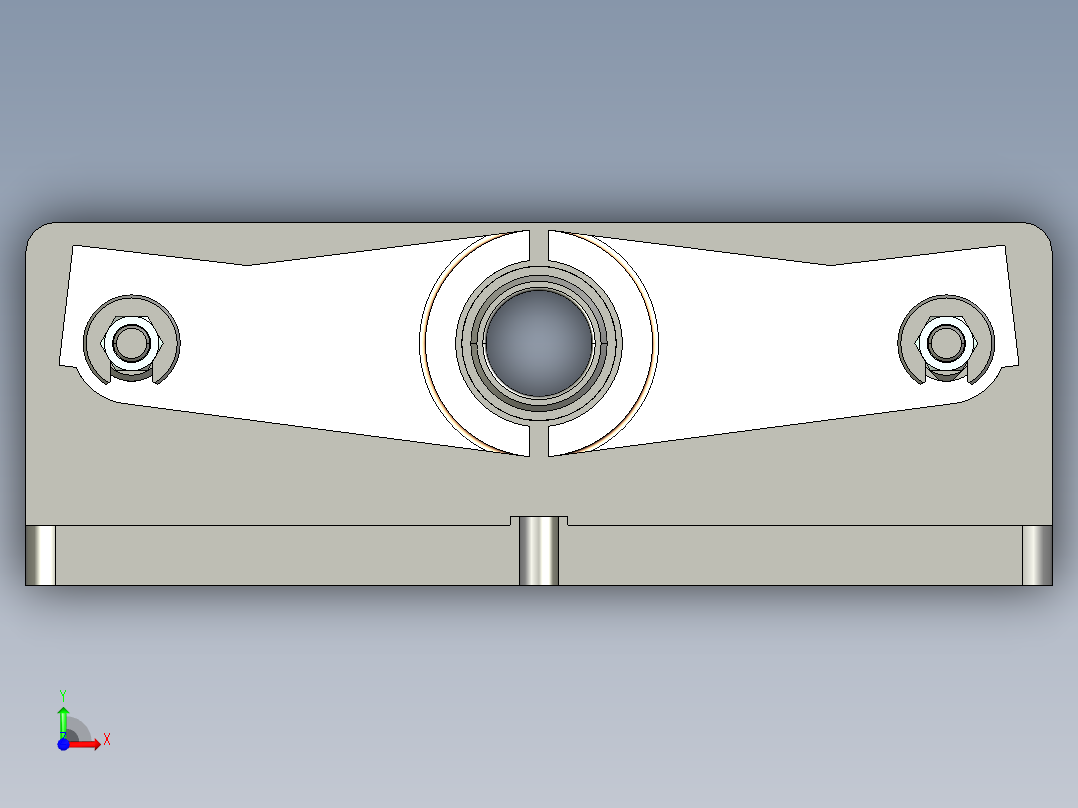 拨叉831006镗孔夹具（CAD图+Proe三维）前视图