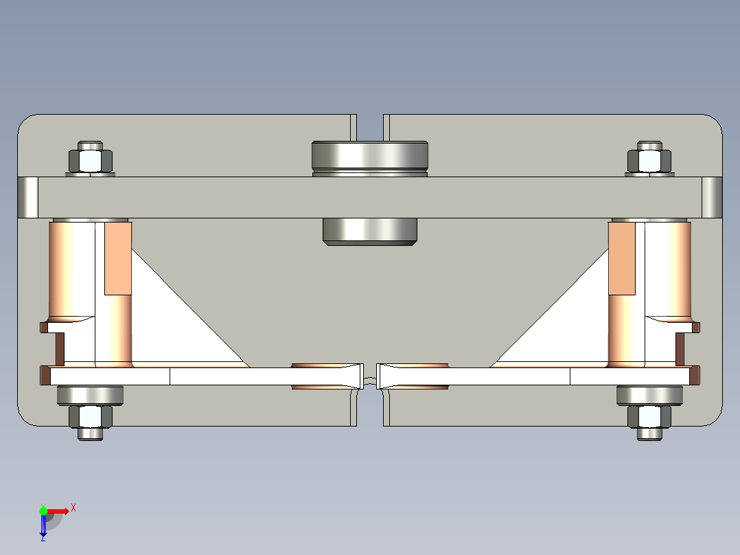 拨叉831006镗孔夹具（CAD图+Proe三维）俯视图