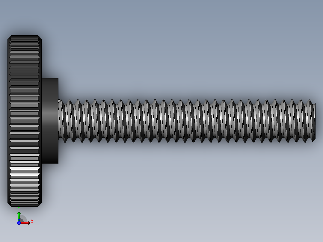 滚花旋钮-Knurled Knob 0.25x1.000x1.500.SLDPRT前视图
