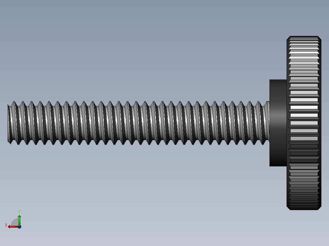 滚花旋钮-Knurled Knob 0.25x1.000x1.500.SLDPRT后视图