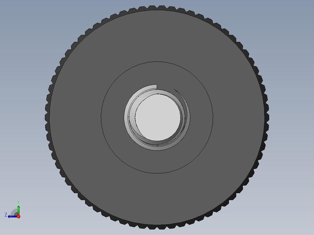 滚花旋钮-Knurled Knob 0.25x1.000x1.500.SLDPRT右视图