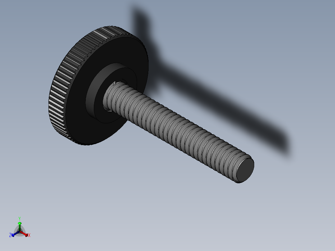 滚花旋钮-Knurled Knob 0.25x1.000x1.500.SLDPRT正等轴测图