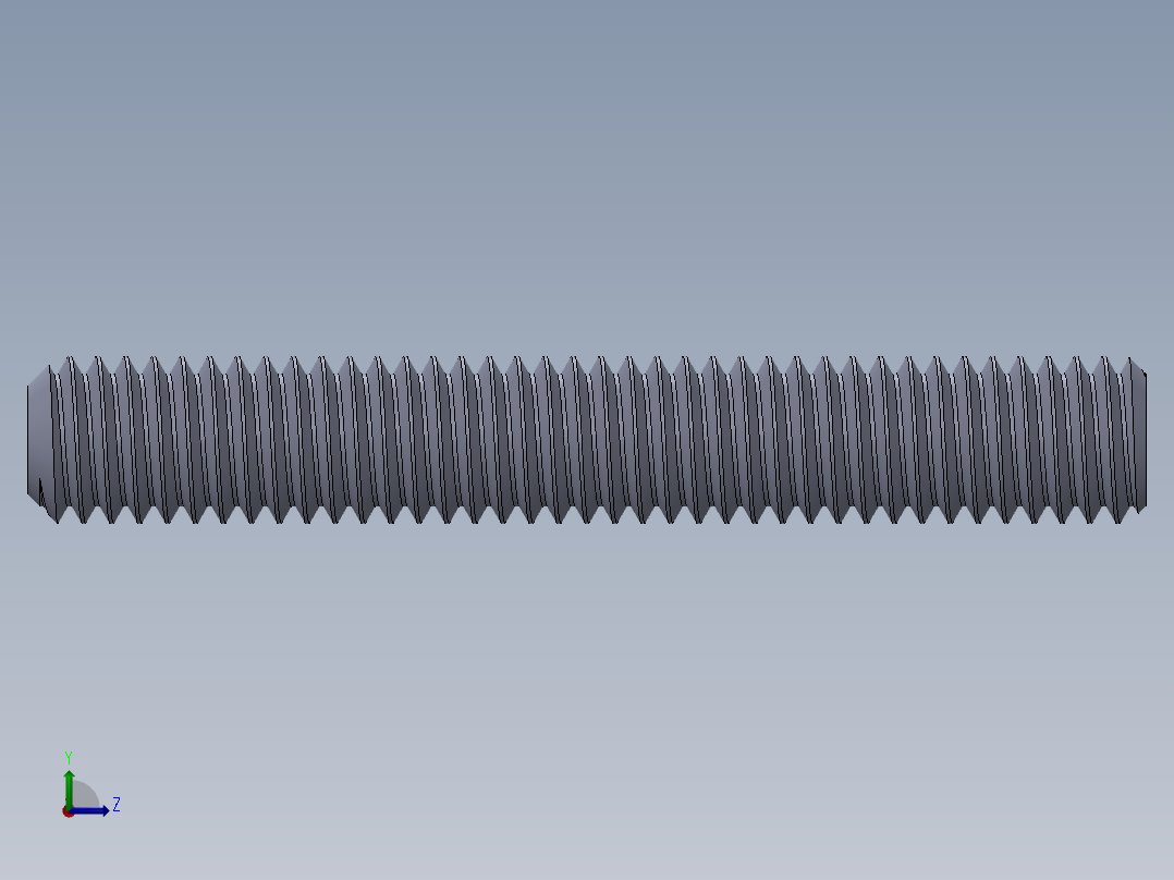 UNC 平头紧定螺钉-UNC SET SCREW 0.375 x2.500.SLDPRT左视图