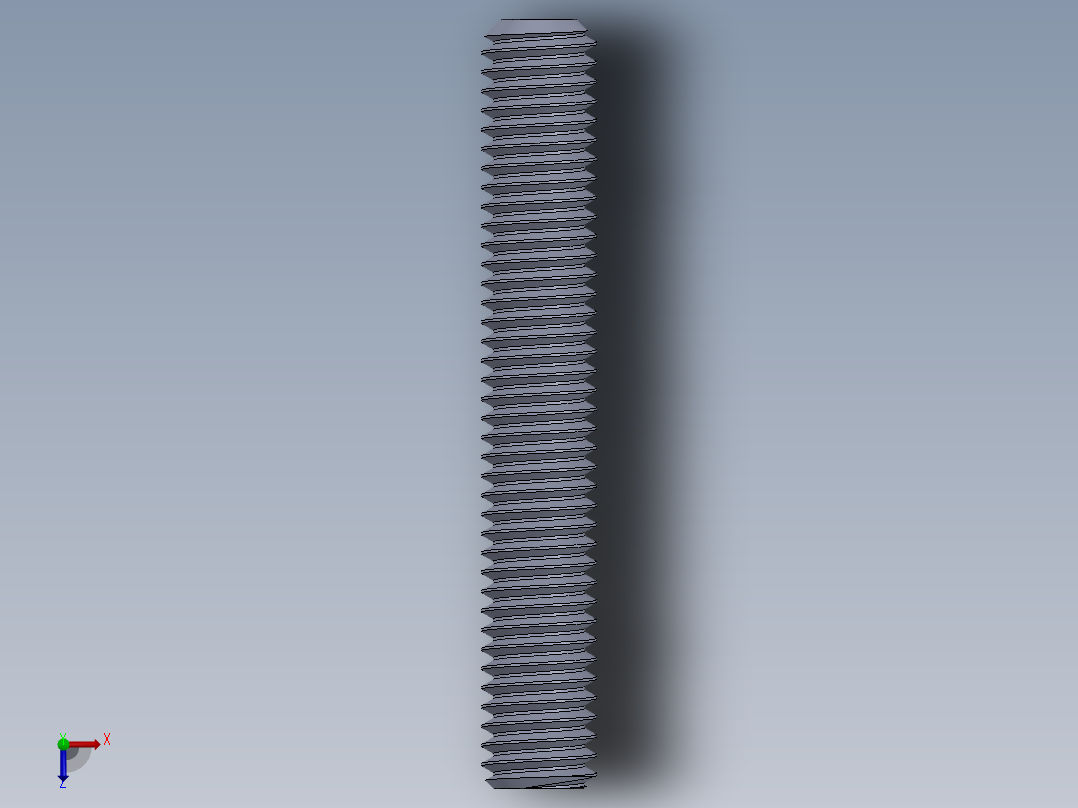 UNC 平头紧定螺钉-UNC SET SCREW 0.375 x2.500.SLDPRT俯视图