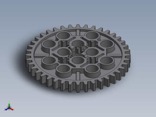 3649 Medium Stone Grey Technic Gear 40 Tooth.SLDPRT正等轴测缩略图