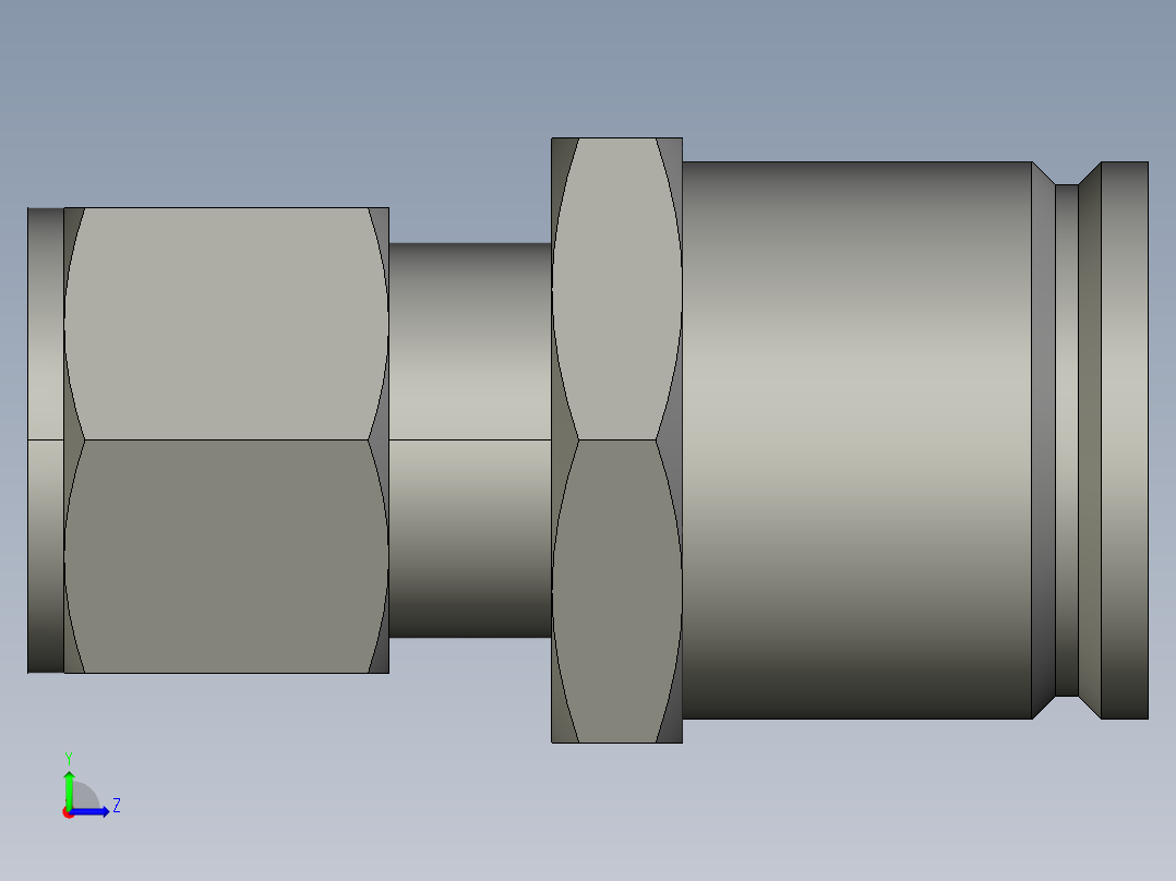 卡套式工业通用硬管接头24-12_trbu-s左视图