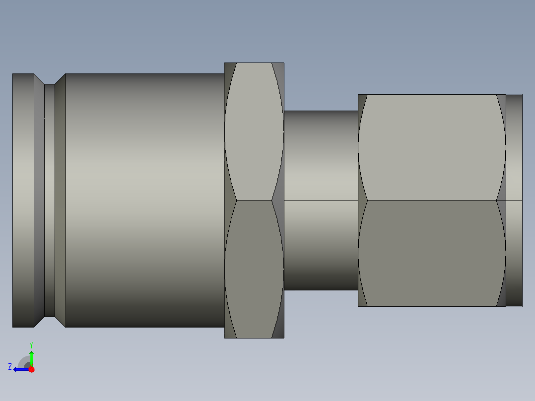 卡套式工业通用硬管接头24-12_trbu-s右视图