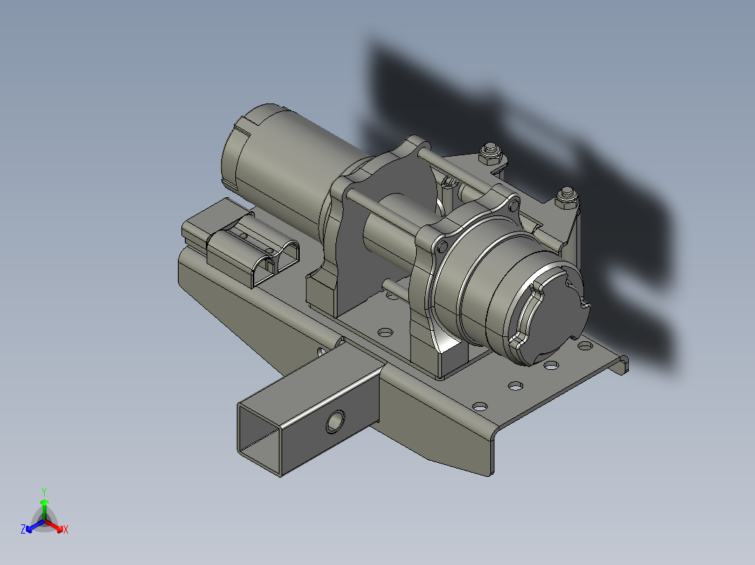 ATV 绞盘 3500 磅--stl stp正等轴测图