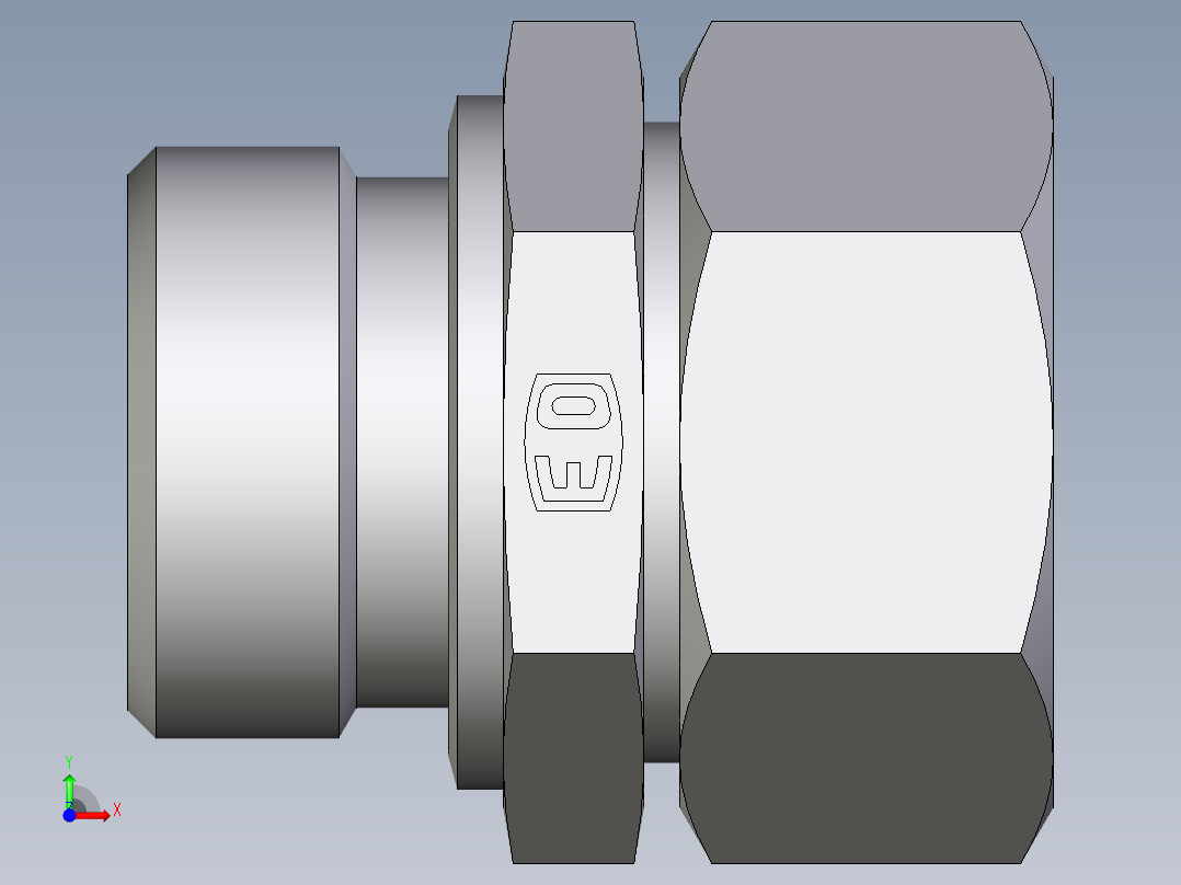 卡套式工业通用硬管接头EO_Male_Stud_connector_GE28LRCF前视图