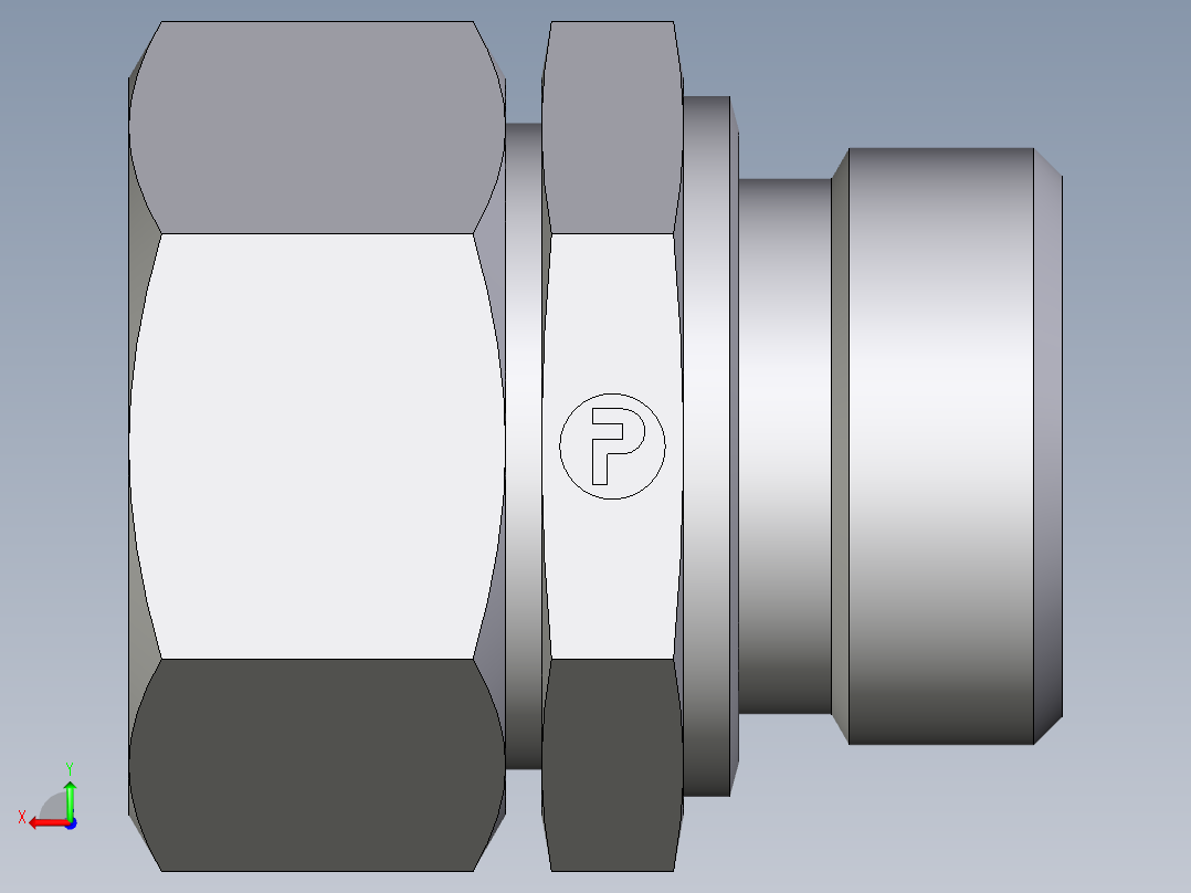 卡套式工业通用硬管接头EO_Male_Stud_connector_GE28LRCF后视图