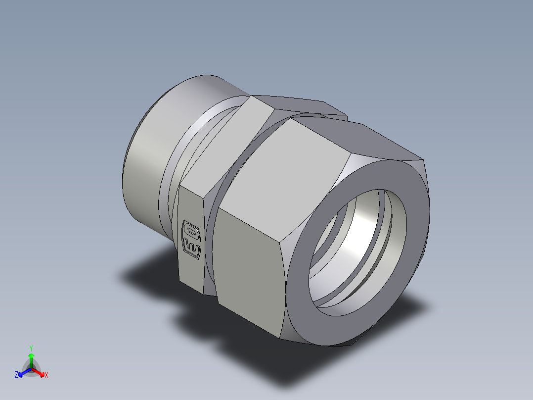 卡套式工业通用硬管接头EO_Male_Stud_connector_GE28LRCF正等轴测图