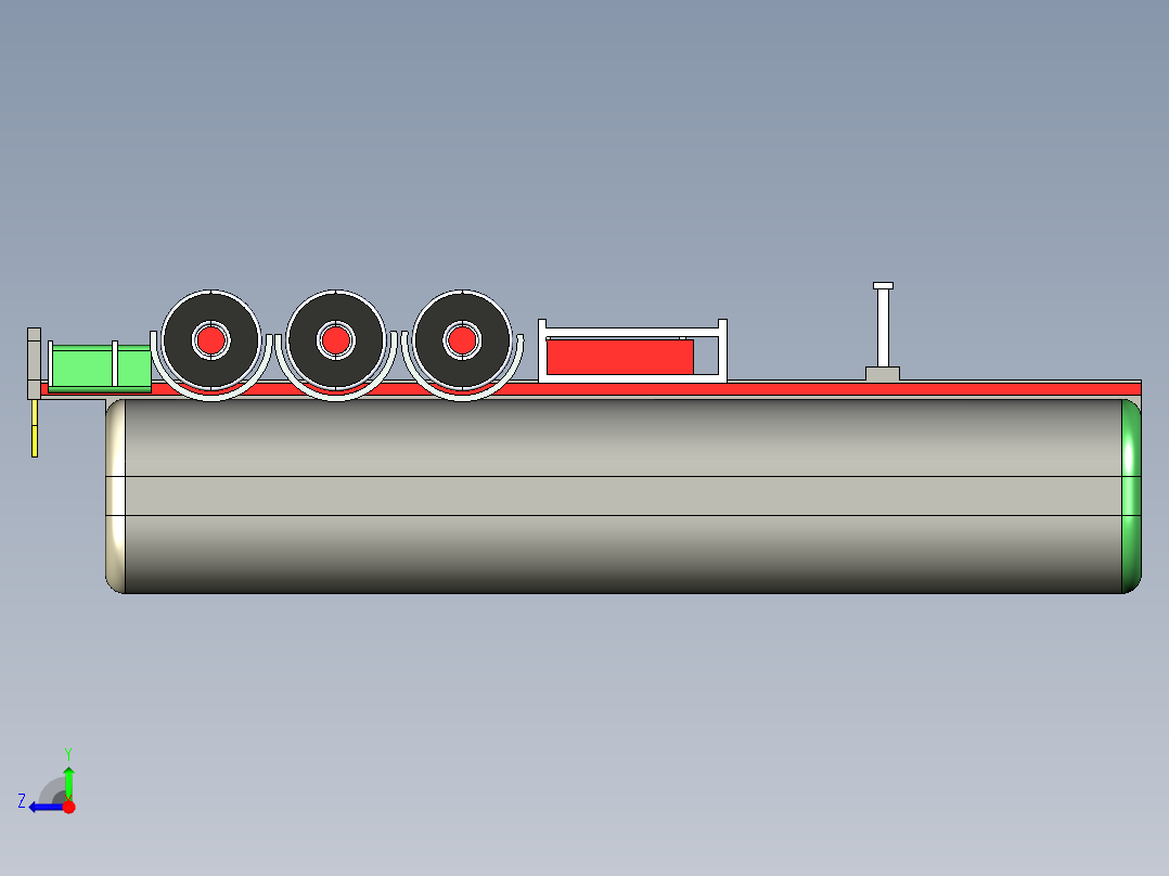罐式半挂车右视图