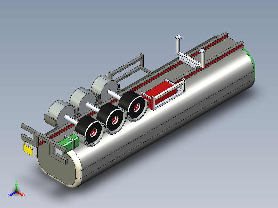 罐式半挂车正等轴测图