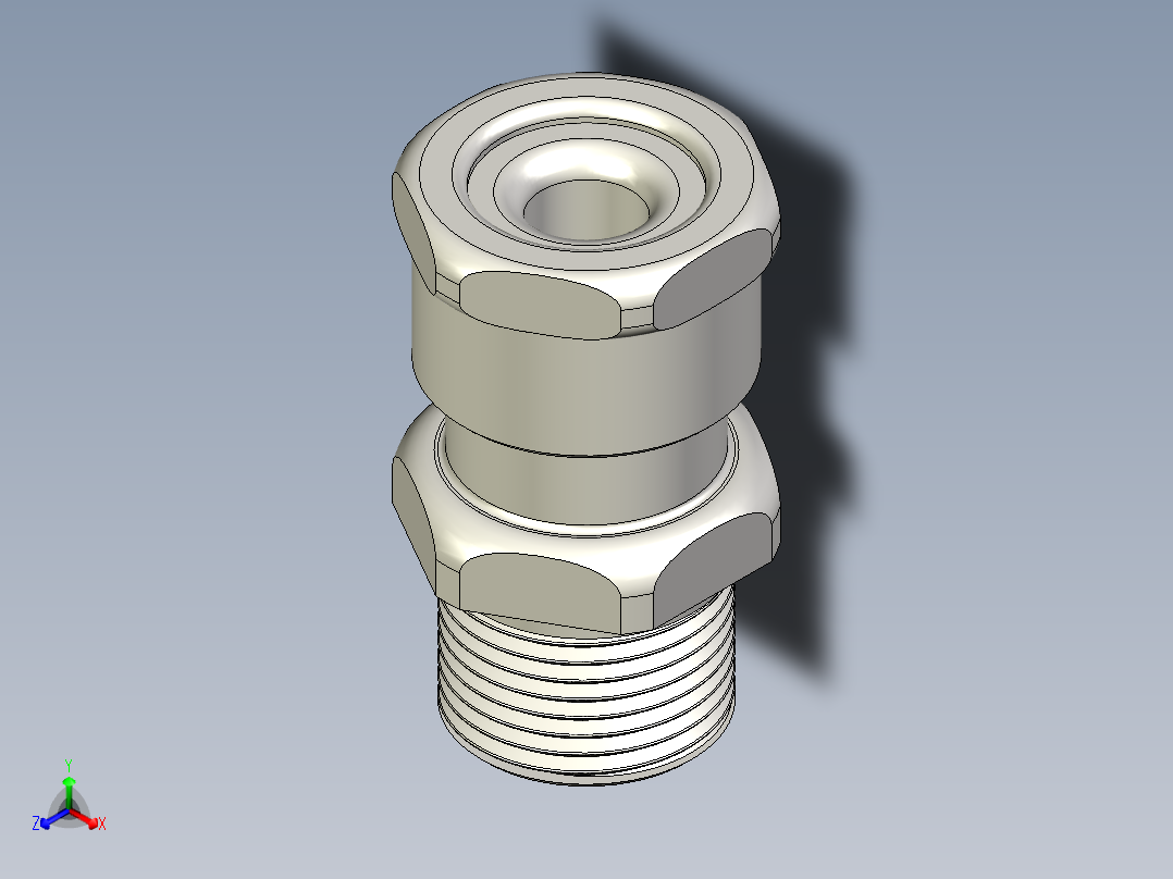 霍克501-421-Os-M20不锈钢电缆密封套正等轴测图