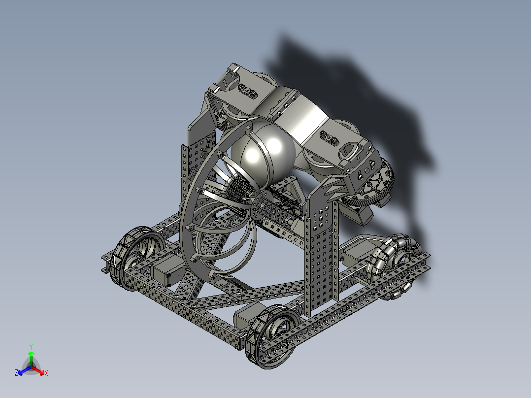 Vex全向轮发求机器人三维建模图纸 STEP格式图档