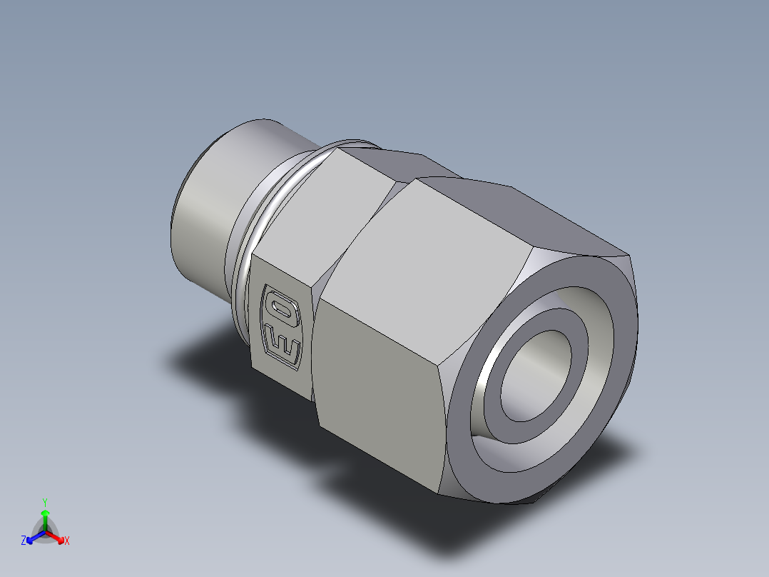 卡套式工业通用硬管接头EO_Swivel_connector_EGEO15LMCF正等轴测图