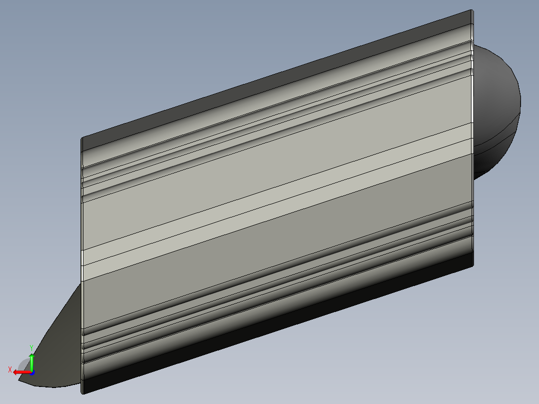 涡轮旋转叶片647---模型格式为 stp后视图