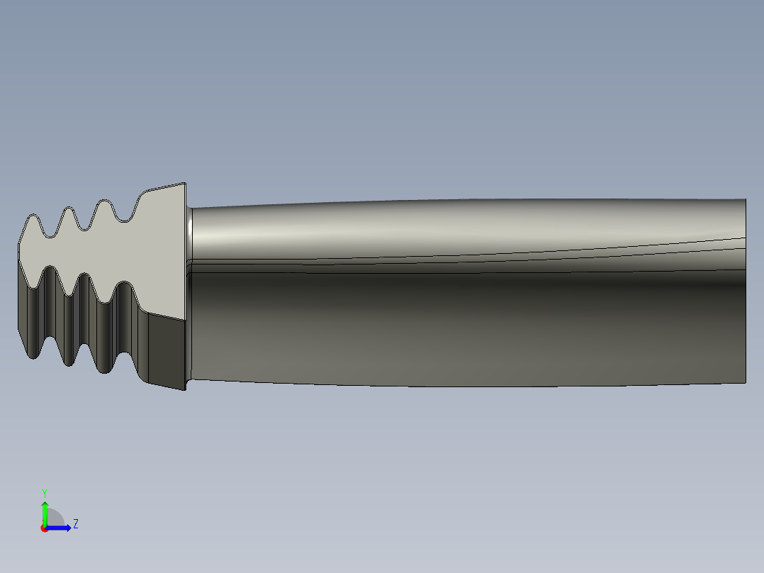 涡轮旋转叶片647---模型格式为 stp左视图