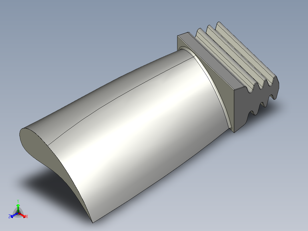 涡轮旋转叶片647---模型格式为 stp正等轴测图