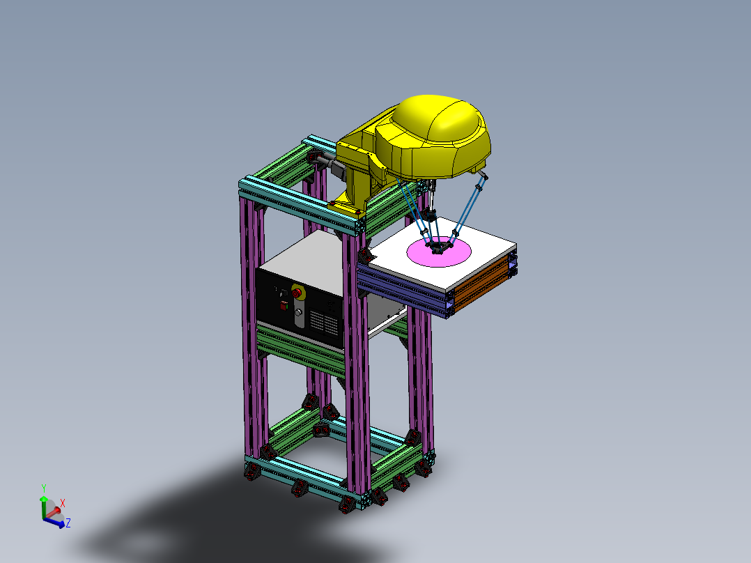 Fanuc Delta M-1iA1H 机器人支架由博世铝型材制成 -v1主视图