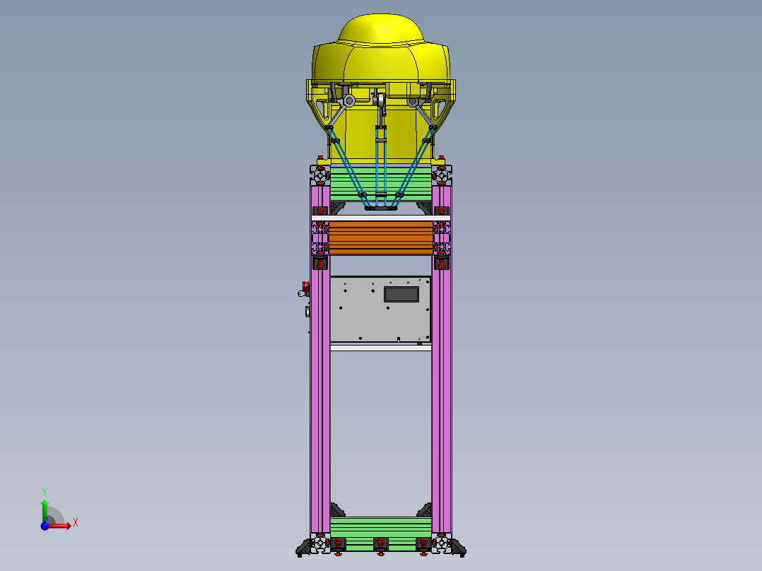 Fanuc Delta M-1iA1H 机器人支架由博世铝型材制成 -v1前视图