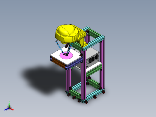 Fanuc Delta M-1iA1H 机器人支架由博世铝型材制成 -v1正等轴测缩略图