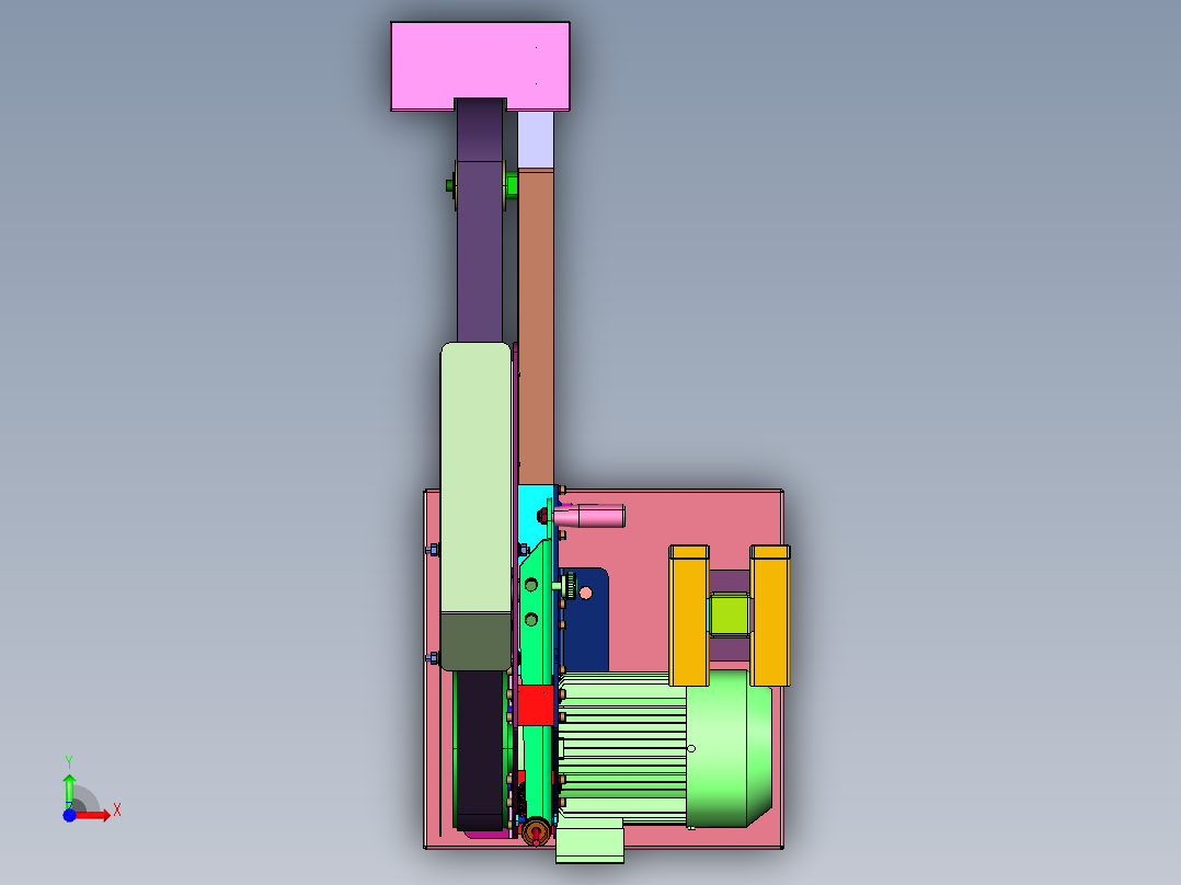 小型家用台式平面砂光磨刀砂带机前视图