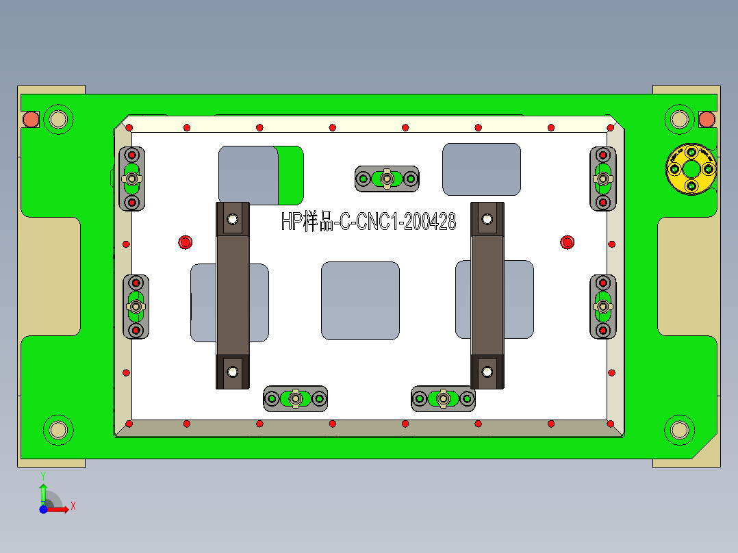 HP NCT-C-笔记本CNC工装夹具三维模型CNC1-200429前视图