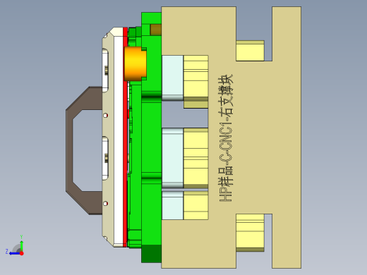 HP NCT-C-笔记本CNC工装夹具三维模型CNC1-200429右视缩略图