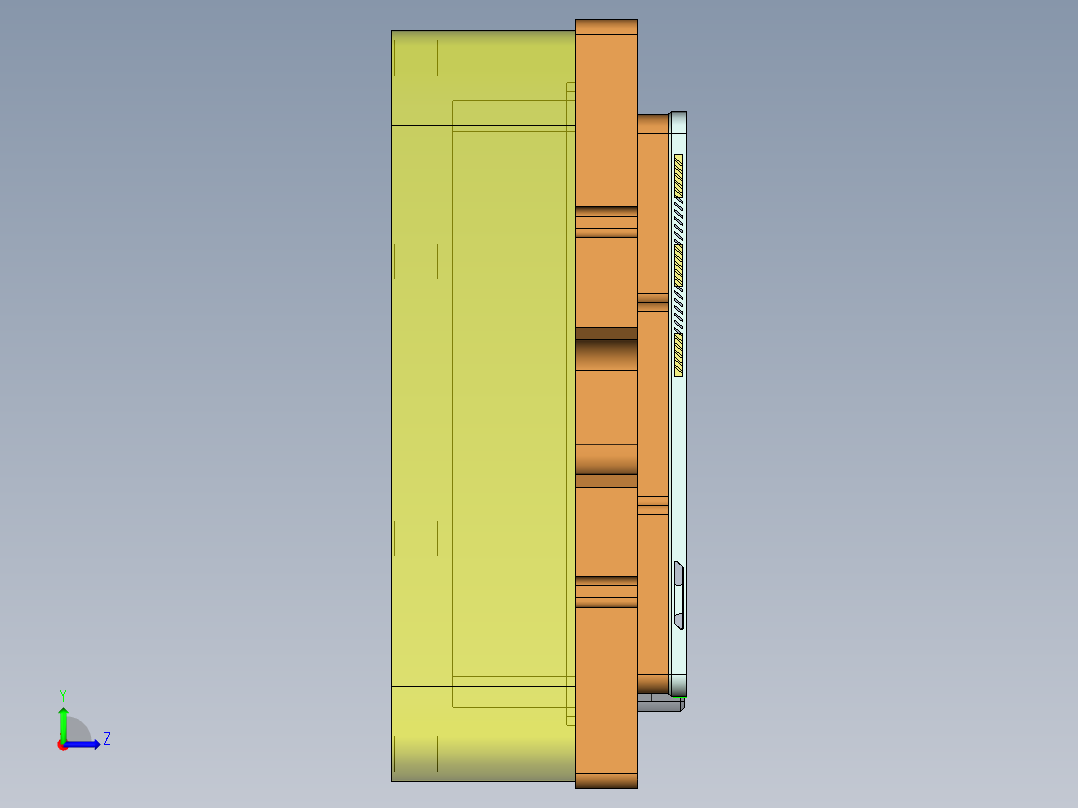 冲压平板电脑后盖铣内侧避位程序模型左视图