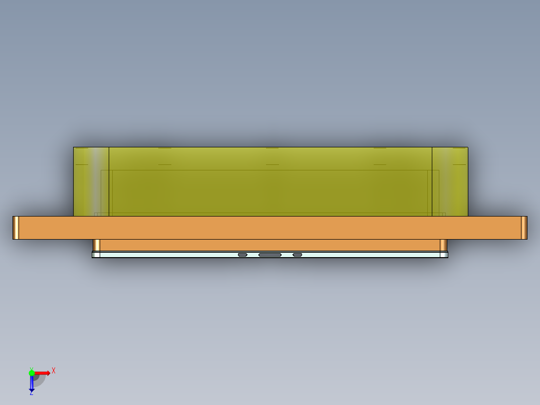 冲压平板电脑后盖铣内侧避位程序模型俯视图
