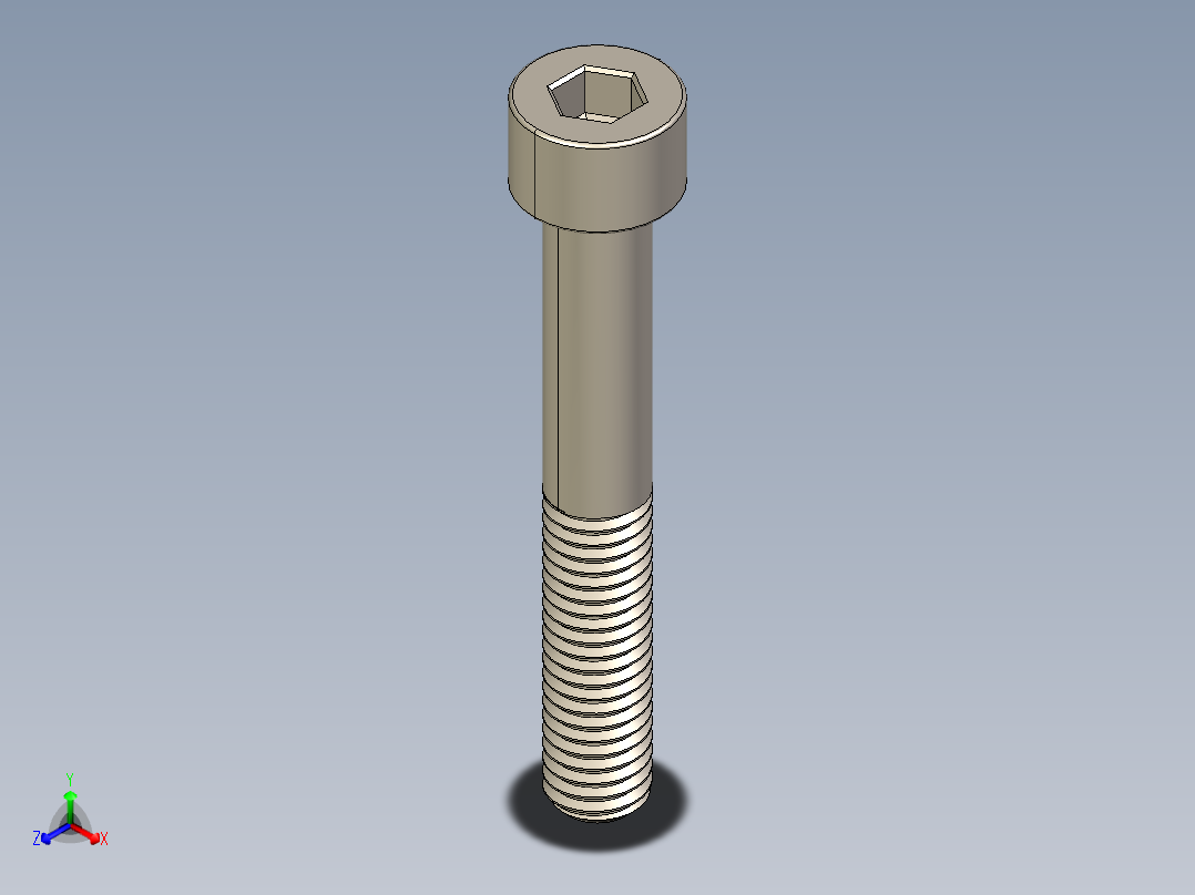 Screw_DIN_912_M8x55_A2.STEP公制内六角螺钉正等轴测图
