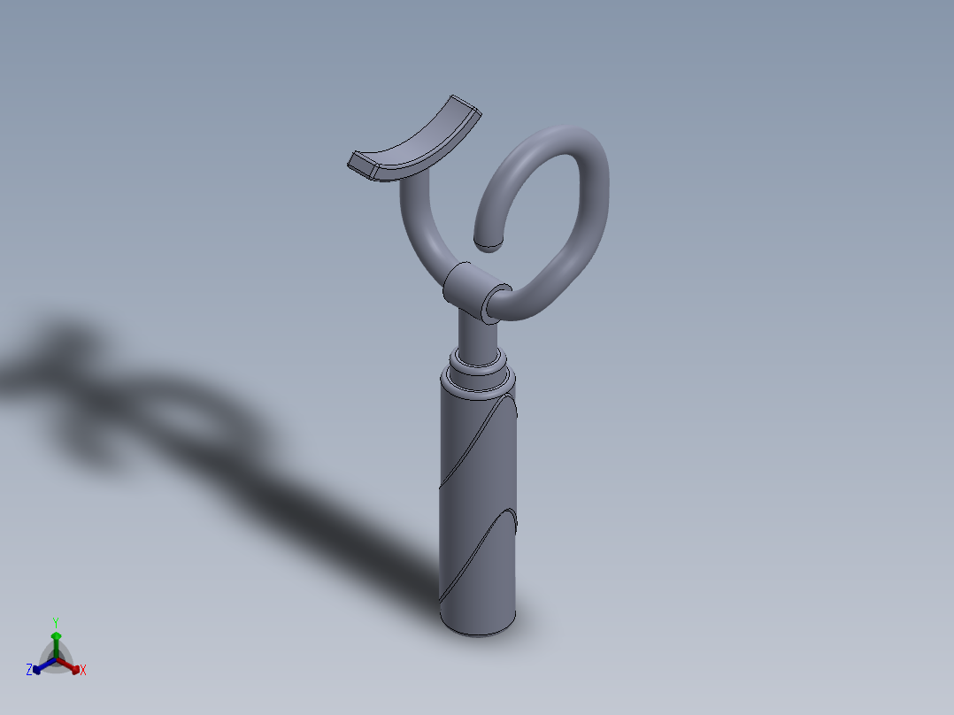 阀门钥匙工具正等轴测图