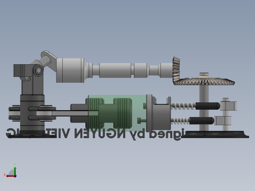 双缸传动机构三维建模图纸 solidworks设计后视缩略图