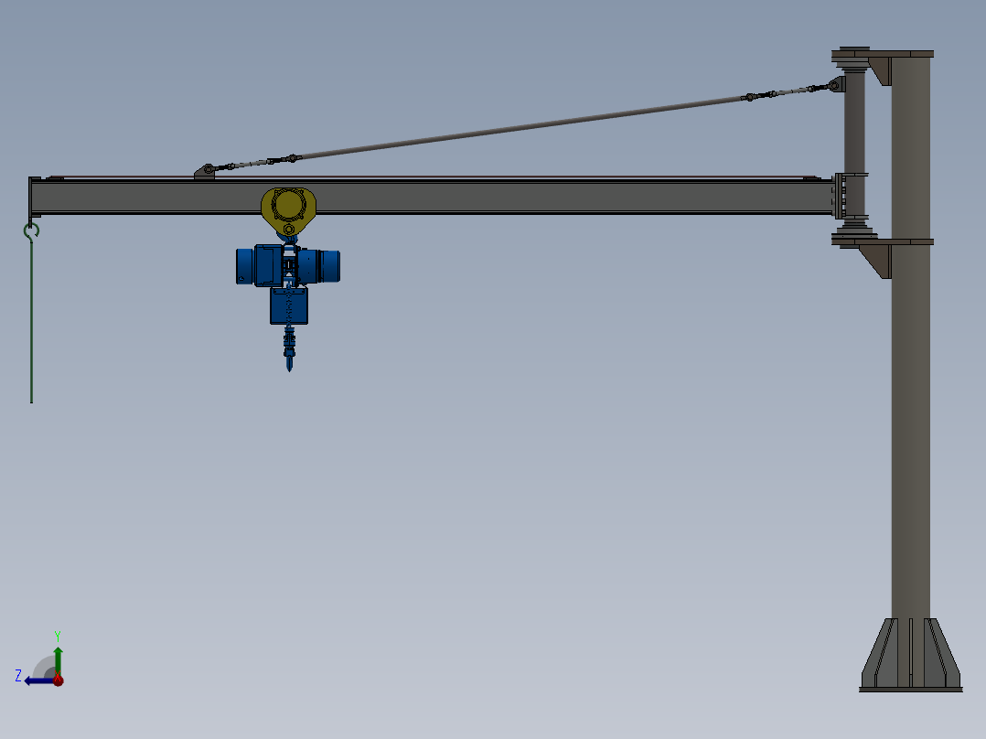 单臂吊车模型右视图