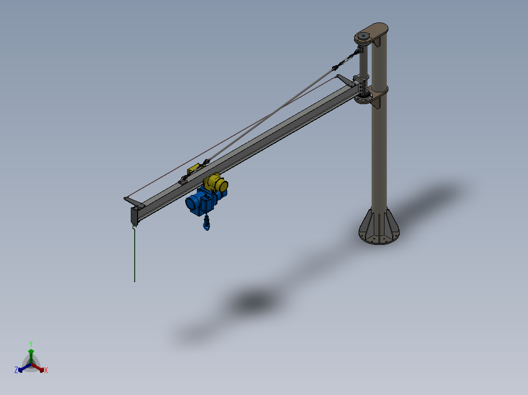 单臂吊车模型正等轴测图